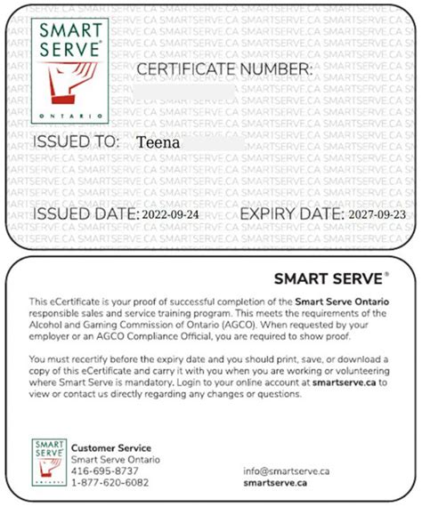 My Certificate – Smart Serve 